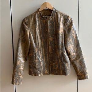 Faux Snakeskin Tan Jacket